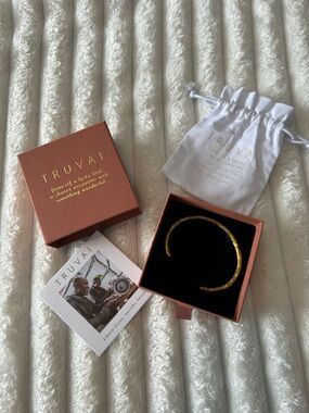 Gold Open Cuff Bracelet - Hammered Finish